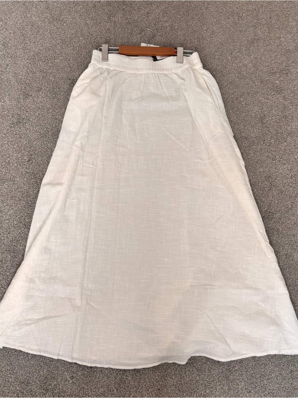 White Textured Flowy Maxi skirt
